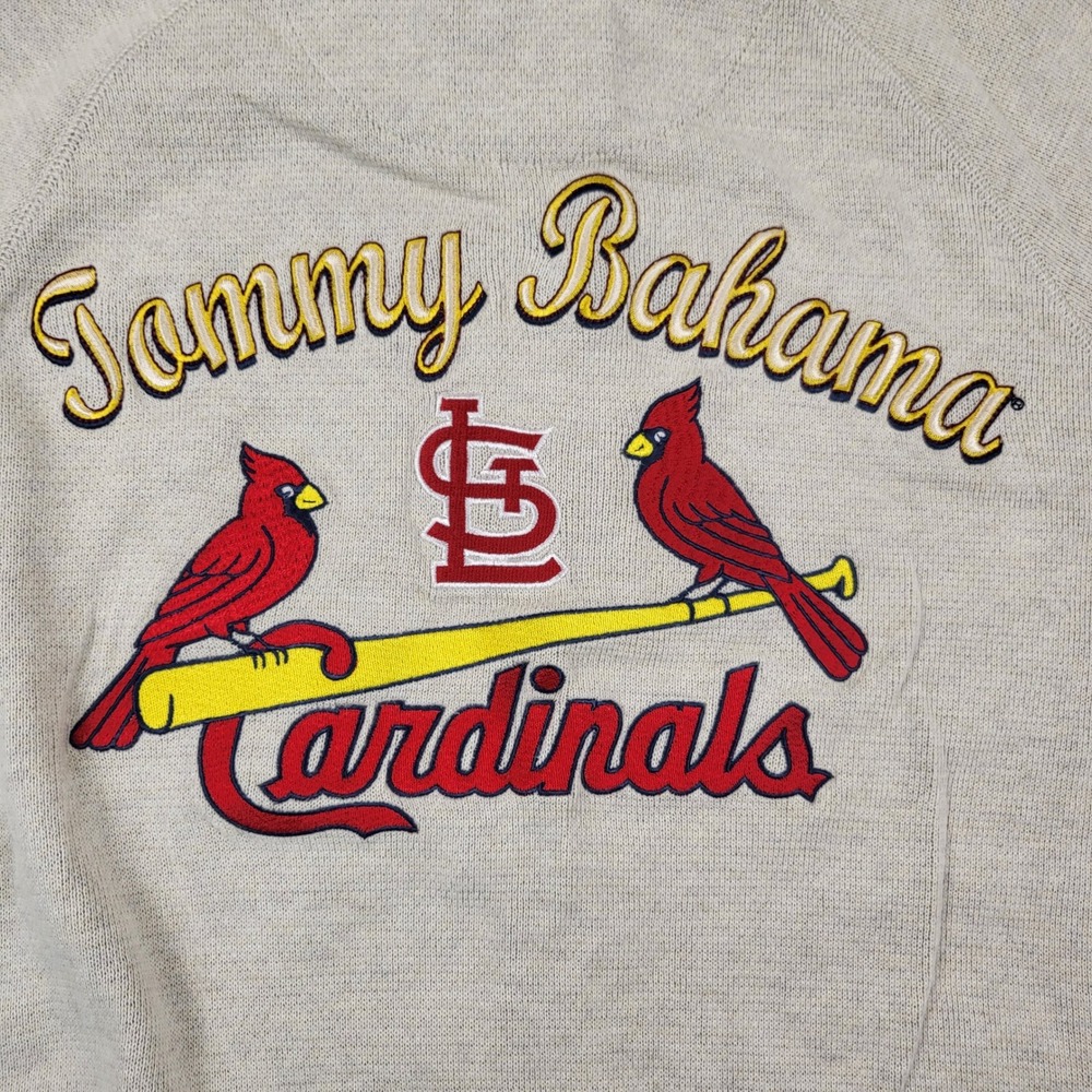 Tommy Bahama St Louis Cardinals Pullover Sweater XXL Limited Edition NWT Beige - Picture 8 of 14